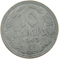 SERBIA 10 DINARA 1943  #a049 0501 - Servië