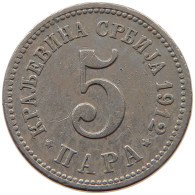 SERBIA 5 PARA 1912 Petar I. (1903-1918) #s028 0249 - Serbien