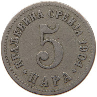 SERBIA 5 PARA 1904 Petar I. (1903-1918) #s014 0005 - Servië