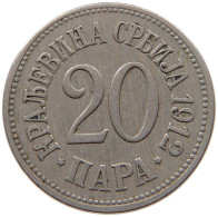 SERBIA 20 PARA 1912 Milan I (1882-1889) Alexander I (1889-1903) Peter I (1903-1918) #s067 0633 - Serbie