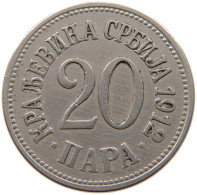 SERBIA 20 PARA 1912 Milan I (1882-1889) Alexander I (1889-1903) Peter I (1903-1918) #s034 0723 - Serbien