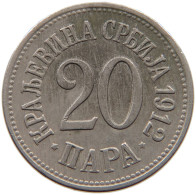 SERBIA 20 PARA 1912 Petar I. (1903-1918) #c006 0333 - Servië