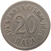 SERBIA 20 PARA 1884 Milan I. (1882-1889) #a046 0339 - Serbien