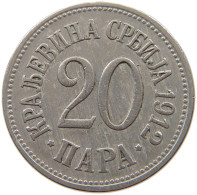 SERBIA 20 PARA 1912 Milan I (1882-1889) Alexander I (1889-1903) Peter I (1903-1918) #a017 0341 - Serbie