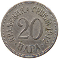 SERBIA 20 PARA 1912 Milan I (1882-1889) Alexander I (1889-1903) Peter I (1903-1918) #a046 0335 - Servië