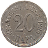 SERBIA 20 PARA 1884 H Milan I (1882-1889) Alexander I (1889-1903) Peter I (1903-1918) #a080 0219 - Serbie
