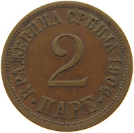 SERBIA 2 PARE 1904 Petar I. (1903-1918) #c083 0483 - Servië