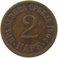 SERBIA 2 PARE 1904 Petar I. (1903-1918) #c082 0419 - Serbien