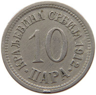 SERBIA 10 PARA 1912 Petar I. (1903-1918) #s067 0977 - Serbie