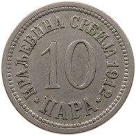 SERBIA 10 PARA 1912 Petar I. (1903-1918) #c006 0305 - Servië