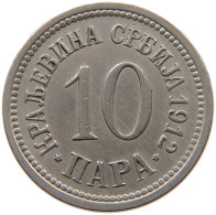 SERBIA 10 PARA 1912 Petar I. (1903-1918) #s034 0511 - Serbien