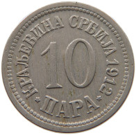 SERBIA 10 PARA 1912 Petar I. (1903-1918) #c008 0173 - Serbie