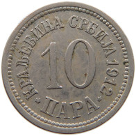 SERBIA 10 PARA 1912 Petar I. (1903-1918) #c006 0307 - Serbie