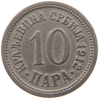 SERBIA 10 PARA 1912 Petar I. (1903-1918) #a046 0539 - Servië