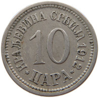 SERBIA 10 PARA 1912 Milan I (1882-1889) Alexander I (1889-1903) Peter I (1903-1918) #s067 0973 - Serbien