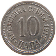 SERBIA 10 PARA 1912 Petar I. (1903-1918) #a046 0533 - Serbien