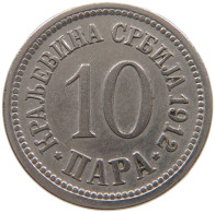 SERBIA 10 PARA 1912 Milan I (1882-1889) Alexander I (1889-1903) Peter I (1903-1918) #a072 0635 - Servië