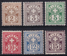 MiNr. 82 - 87 / Zumst. 80-85 - Schweiz 1906, Aug. Freimarken: Kreuz über Wertschild - Ungebraucht/*/MH - Unused Stamps