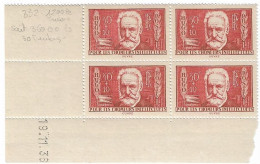 0332. COIN DATE  Bloc De 4 - 19 Novembre 1936 - N°332 Victor Hugo - NEUF Gomme D'origine - Côte 45eu. - Unused Stamps