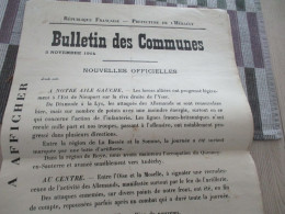 Guerre De 14/18 Grande Affiche 32 X 48 Environs Préfecture De L'Hérault Nouvelles Officielles Du Front 5 Et 6/11/1914 - Dokumente