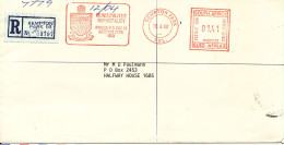 South Africa Registered Cover With Meter Cancel Kemton Park 10-4-1990 - Cartas & Documentos