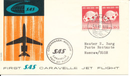 Denmark First SAS Caravelle Jet Flight Copenhagen - Moscow 3-4-1960 - Lettres & Documents