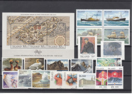 Iceland 1991 - Full Year MNH ** - Annate Complete