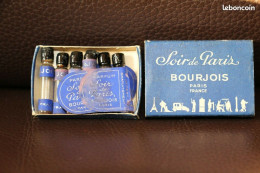 Vintage 6 Tubes Miniatures PARFUM BOURJOIS En Boite D'allumettes SOIR DE PARIS - Miniature Bottles (in Box)