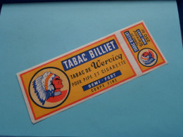 Etiket / Band >> TABAC BILLIET Tabac De WERVICQ Demi Fort ( Zie / Voir SCANS ) ! - Advertising Items
