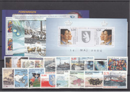 Greenland 2004 - Full Year MNH ** Excluding Self-Adhesive Stamps - Années Complètes