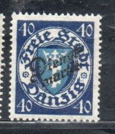 GERMANY REICH POLAND OCCUPATION ALLEMAGNE 1924 1925 DANZIG DANZICA DANTZIG OFFICIAL STAMPS 40pf MLH - Dienstzegels