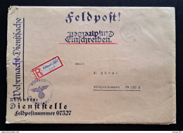 Deutsches Reich FELDPOST 1942, Reko-Feldpostbrief Dienstsache Feldpostnummer 07327 - Feldpost 2e Guerre Mondiale
