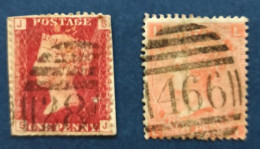 Grande Bretagne 2 Timbres Le N°26 Oblitéré ,planche 119 Et Le N°32 Oblitéré ,planche 7 - Usati