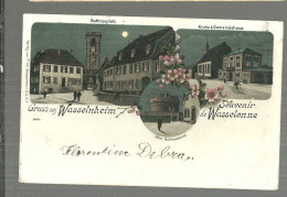 CPA 67 Wasselonne Litho A La Lune Place Du Chateau Eglise Mairie 1903 - Wasselonne