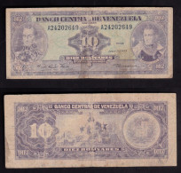 VENEZUELA 10 BOLIVAREAS 1977 PIK 51F MB - Venezuela