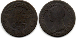 MA 28355 /   5 Centimes An 5 W B+ - 1795-1799 Direttorio