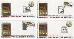 Bangladesh 2023 Gandhi,Mujibur Rahman, Australia,China,India,Oman,Malaysia,UAE,Saudi Arabia,Qatar,Set Of 4v Cover (**) - Bangladesch