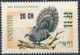 1971 BHOUTAN 356** Oiseaux , Surchargé - Bhoutan