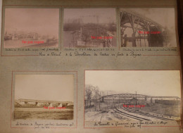 8 Photo 1890's Travaux Viaduc En Fonte Bezons Rouen Passerelle Grammont Eauplet Tirage Print Vintage - Orte