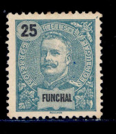 ! ! Funchal - 1897 D. Carlos 25 R - Af. 18 - No Gum - Funchal