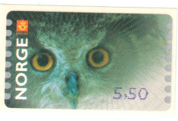 Norwegische ATM Mit Eule ** / Norwegian Owl Franking Label MNH / Vignette Norvégien Avec Hibou **. - Vignette [ATM]