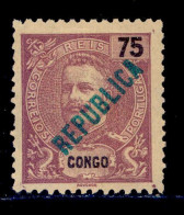 ! ! Congo - 1914 King Carlos Local Republica 75 R - Af. 116 - No Gum - Congo Portuguesa