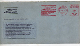 Enveloppe ALLEMAGNE DEUTSCHE POST Oblitération E.M.A. 6800 MANHEIM 27/061983 - Frankeermachines (EMA)