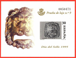 España. Spain. 1995. PO. Dia Del Sello. Boca-buzon En Bronce.. Cabeza De Leon - Blocs & Hojas