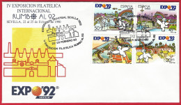 España. Spain. 1990. IV Exposicion Filatelica RUMBO AL 92. Sevilla - Máquinas Franqueo (EMA)