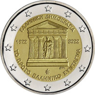 2 EURO GRECIA   2022  COMMEMORATIVO COSTITUZIONE    FIOR DI CONIO   FROM ROLLS - Grecia