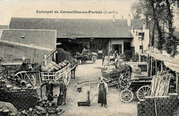 DEPT 95 ENTREPOTS DE CORMEILLES EN PARISIS  TRES BELLE  ANIMATION 9X14 REIMPRESSION DE CARTES ANCIENNES - Cormeilles En Parisis