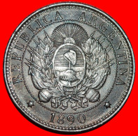 * FACE OF SUN AND STARS (1882-1896): ARGENTINA  2 CENTAVOS 1890 PATINA! · LOW START · NO RESERVE! - Argentine