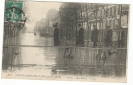 CPA, Th Inond ,N°143, Inondations De Paris , Janvier 1910 ,avenue Ledru-Rollin ,Ed. LL. 1910 - Floods