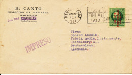 Cuba Cover Sent To Germany Habana 30-3-1934 Single Stamp Overprinted - Storia Postale